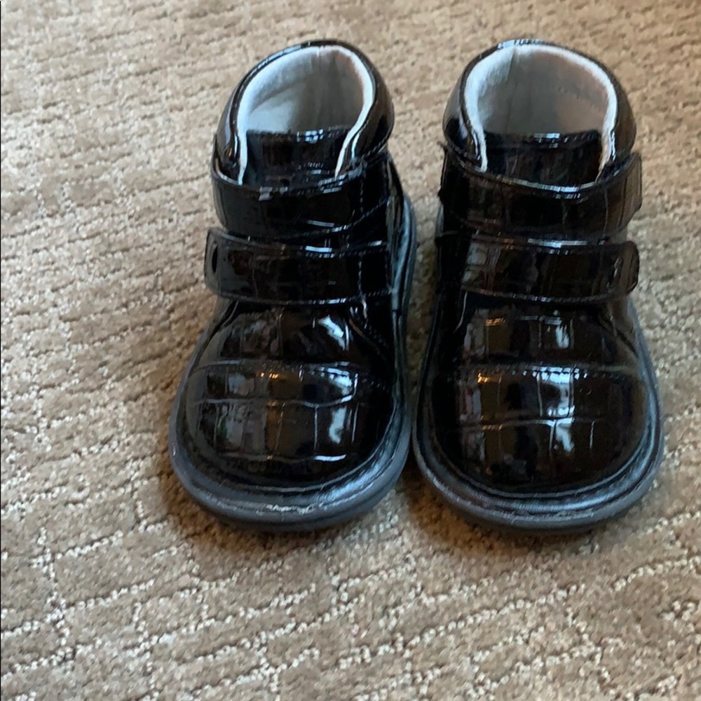 Black Patent Leather Croco Boot